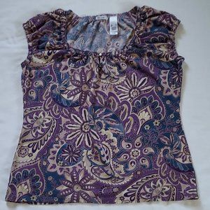 Liz&Co. Cap sleeve cotton top.